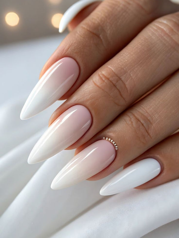 Elegant ombré almond gel nails
